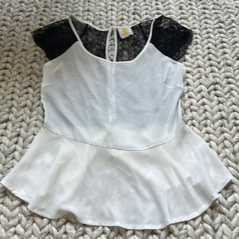 SIS peplum lace back blouse NEVER WORN BRAND NEW